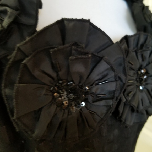 ⬇️WD.NY Black Floral Detail Midi Dress - Picture 4 of 10